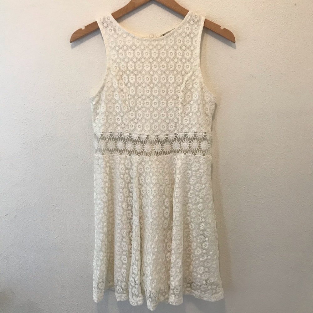 White lace floral dress